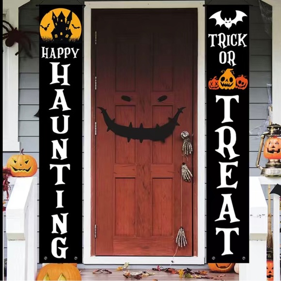 Happy Haunting Halloween Holiday Decoration Door Banners - Picture 1 of 3
